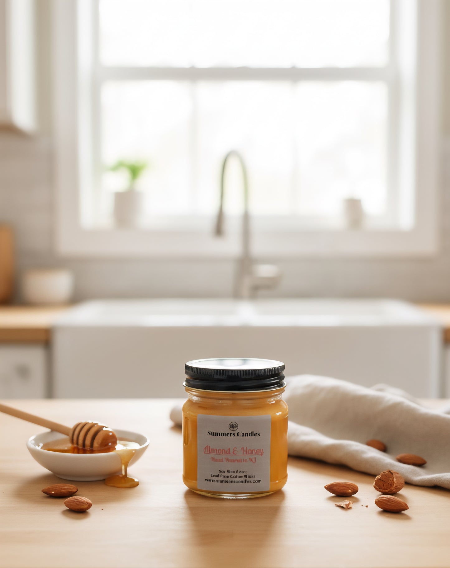 NEW SCENT! - Almond & Honey Scented Candle - Summers Candles