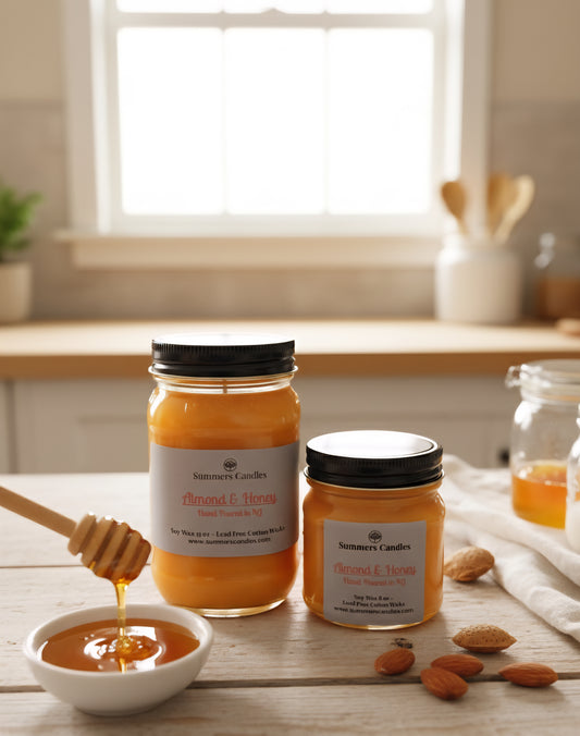 NEW SCENT! - Almond & Honey Scented Candle - Summers Candles