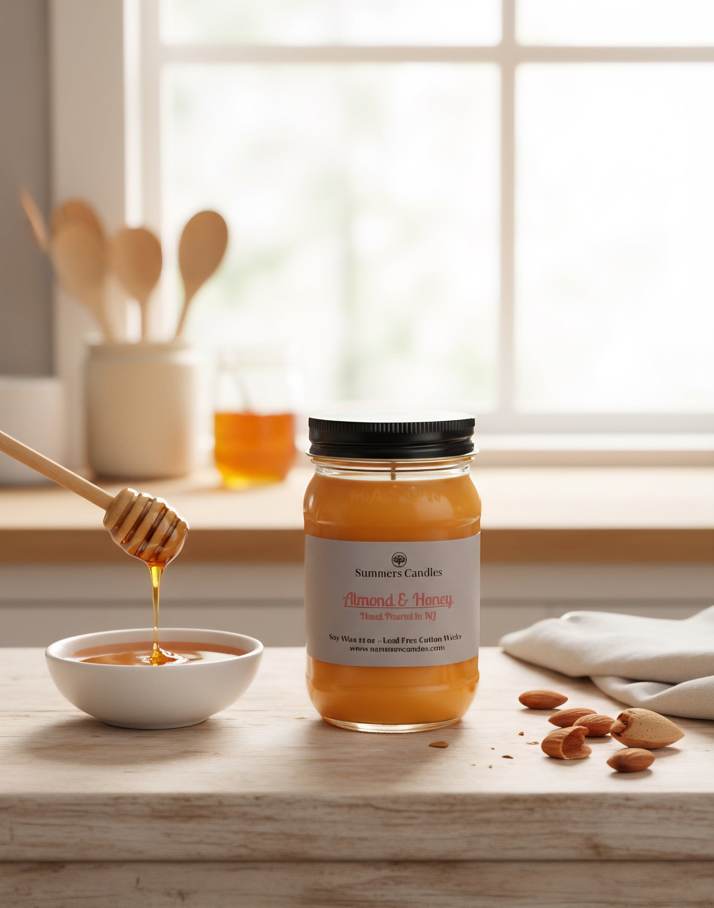 NEW SCENT! - Almond & Honey Scented Candle - Summers Candles
