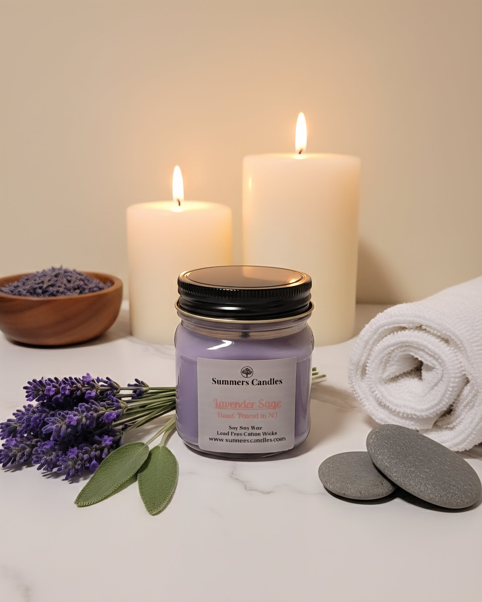 Lavender Sage Scented Candle - Summers Candles