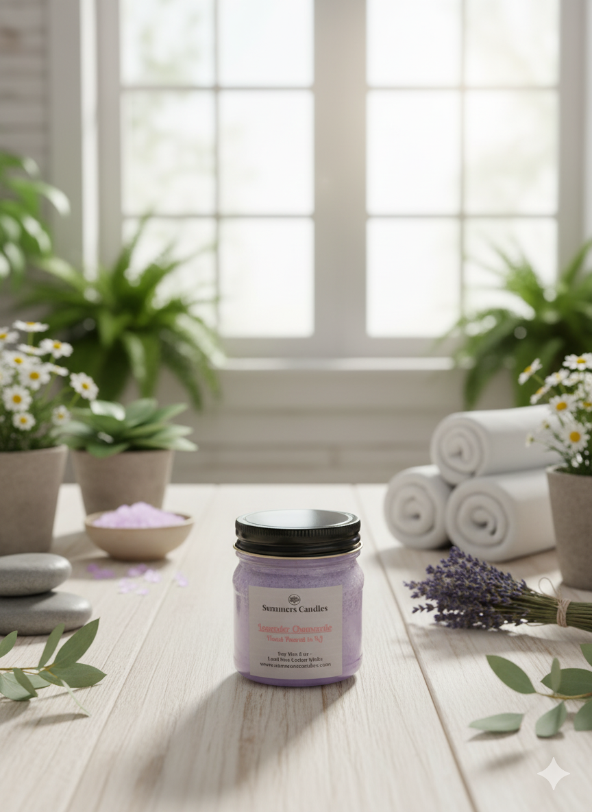Lavender Chamomile Scented Candle - Summers Candles