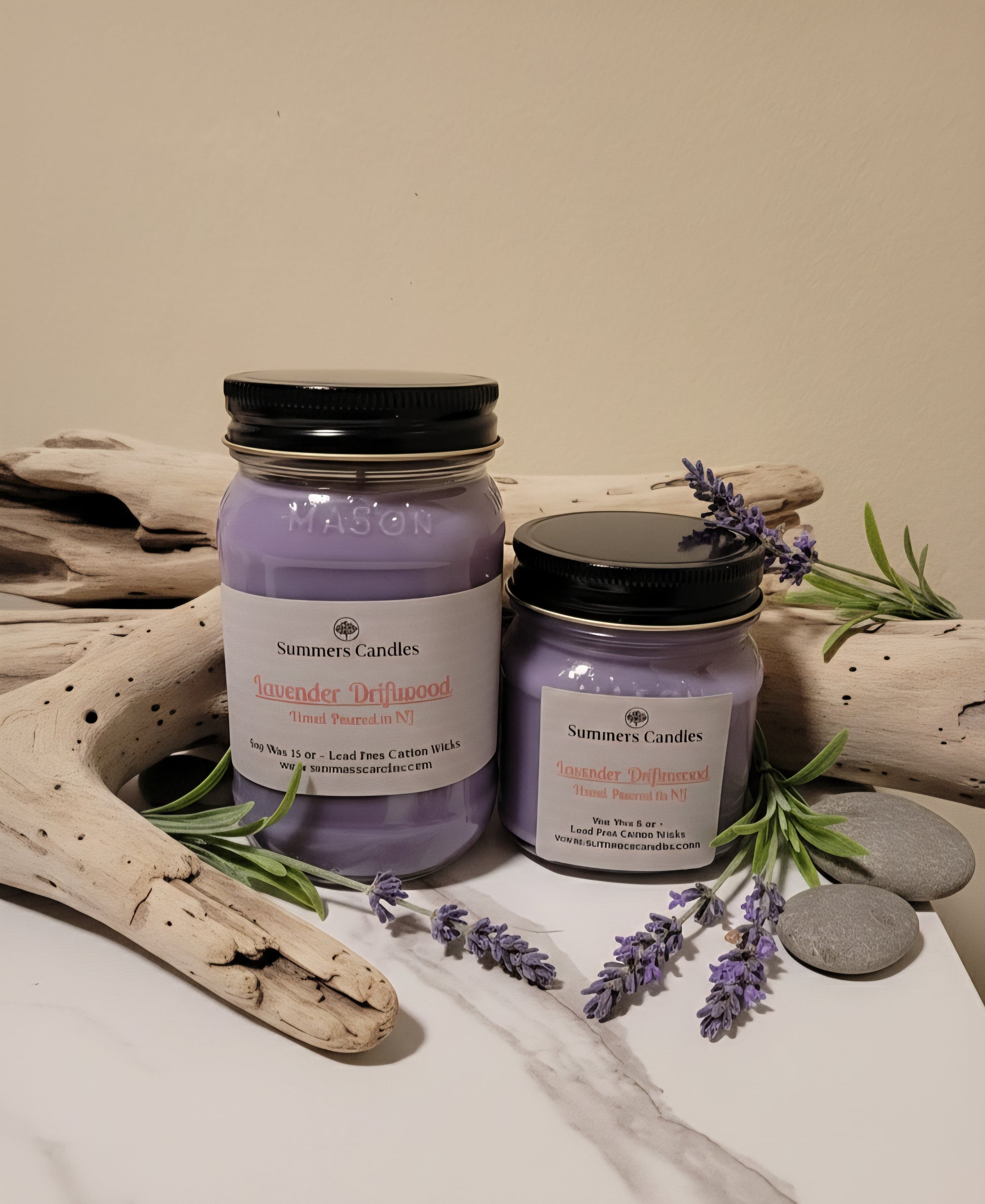 Lavender Driftwood Scented Candle - Summers Candles