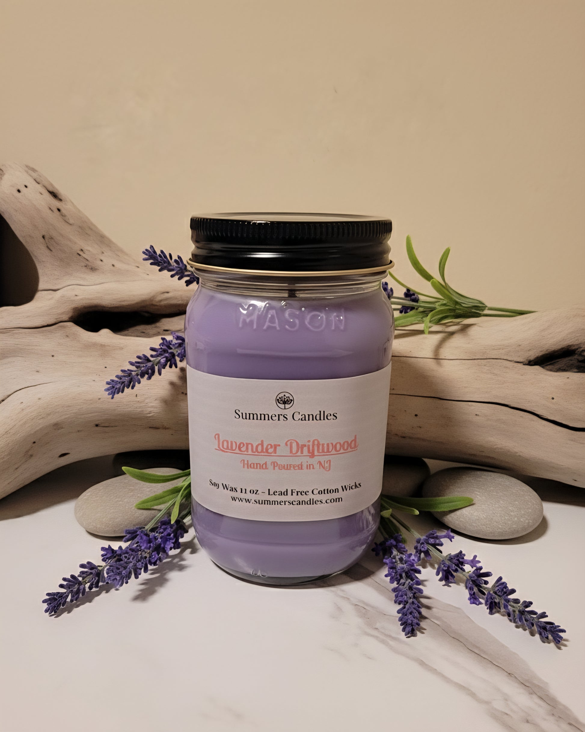 Lavender Driftwood Scented Candle - Summers Candles
