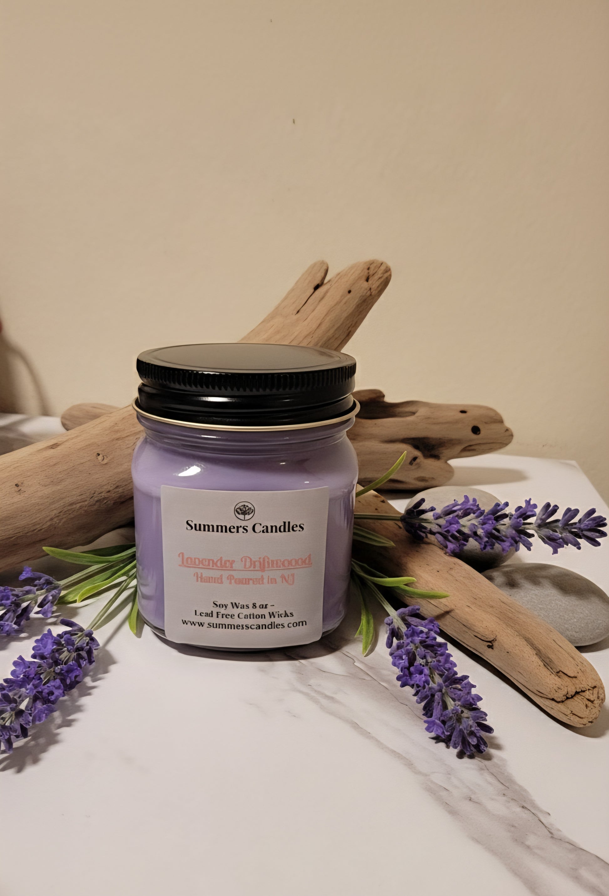 Lavender Driftwood Scented Candle - Summers Candles