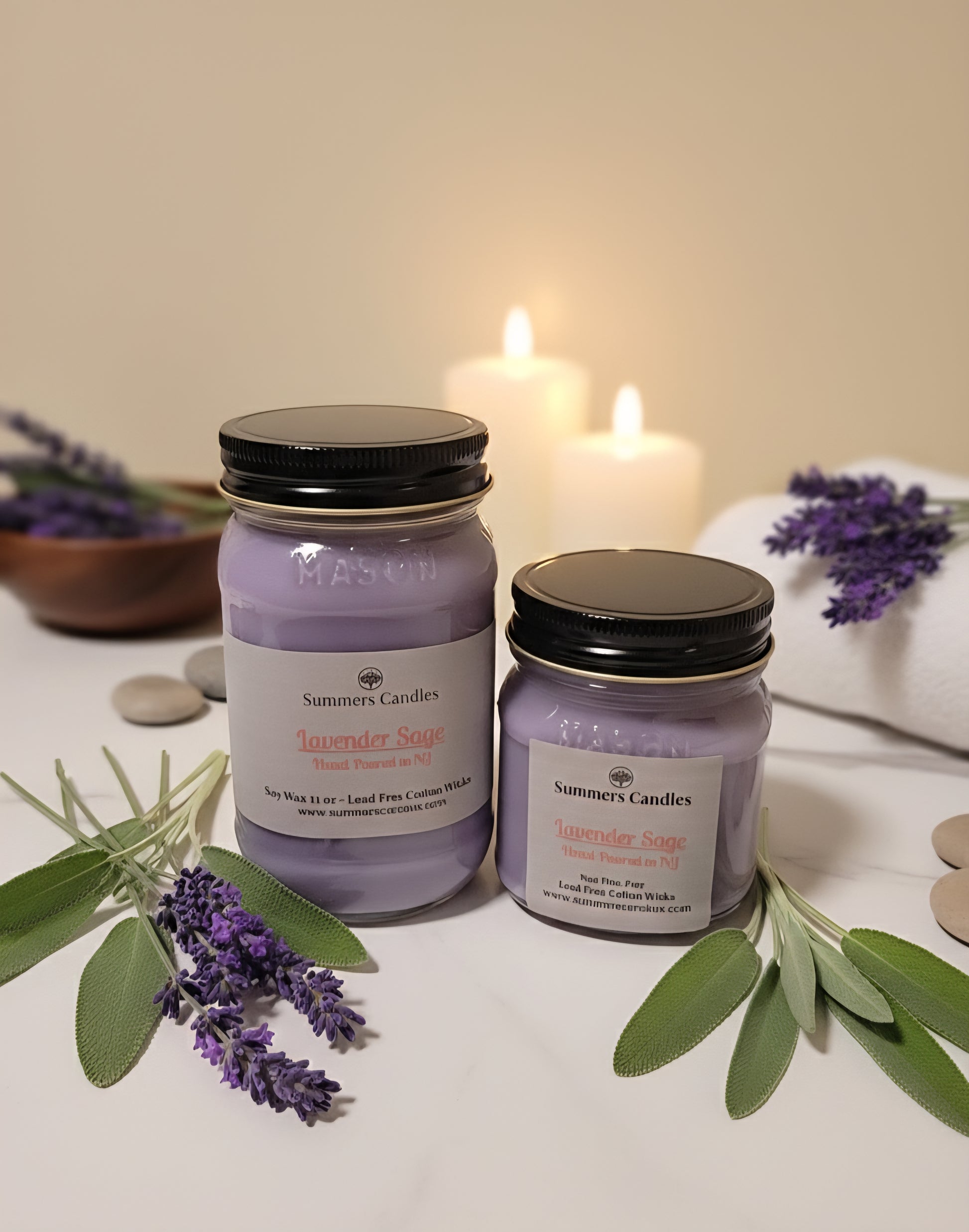 Lavender Sage Scented Candle - Summers Candles