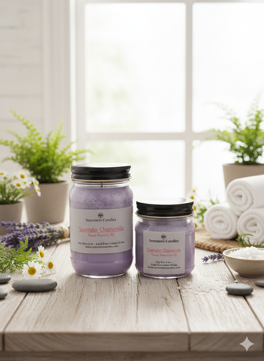 Lavender Chamomile Scented Candle - Summers Candles