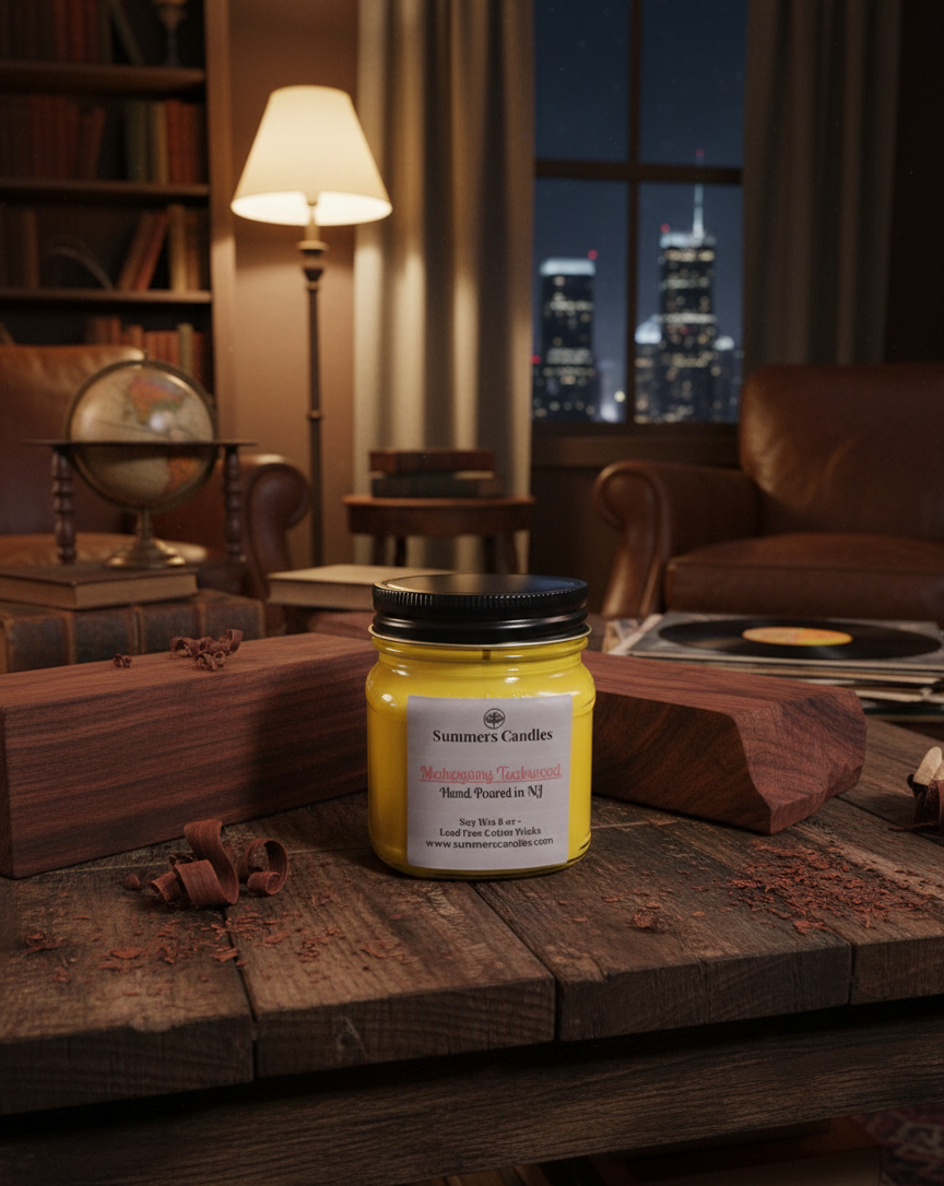 Mahogany Teakwood Scented Candles - Summers Candles