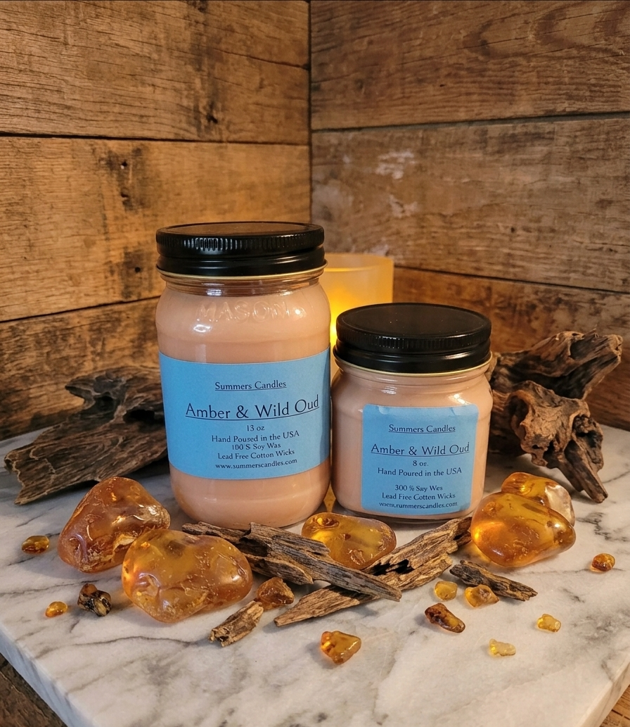 Amber & Wild Oud Scented Candle