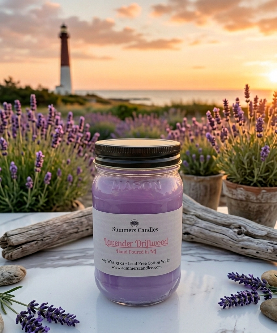 Lavender Driftwood Scented Candle - Summers Candles