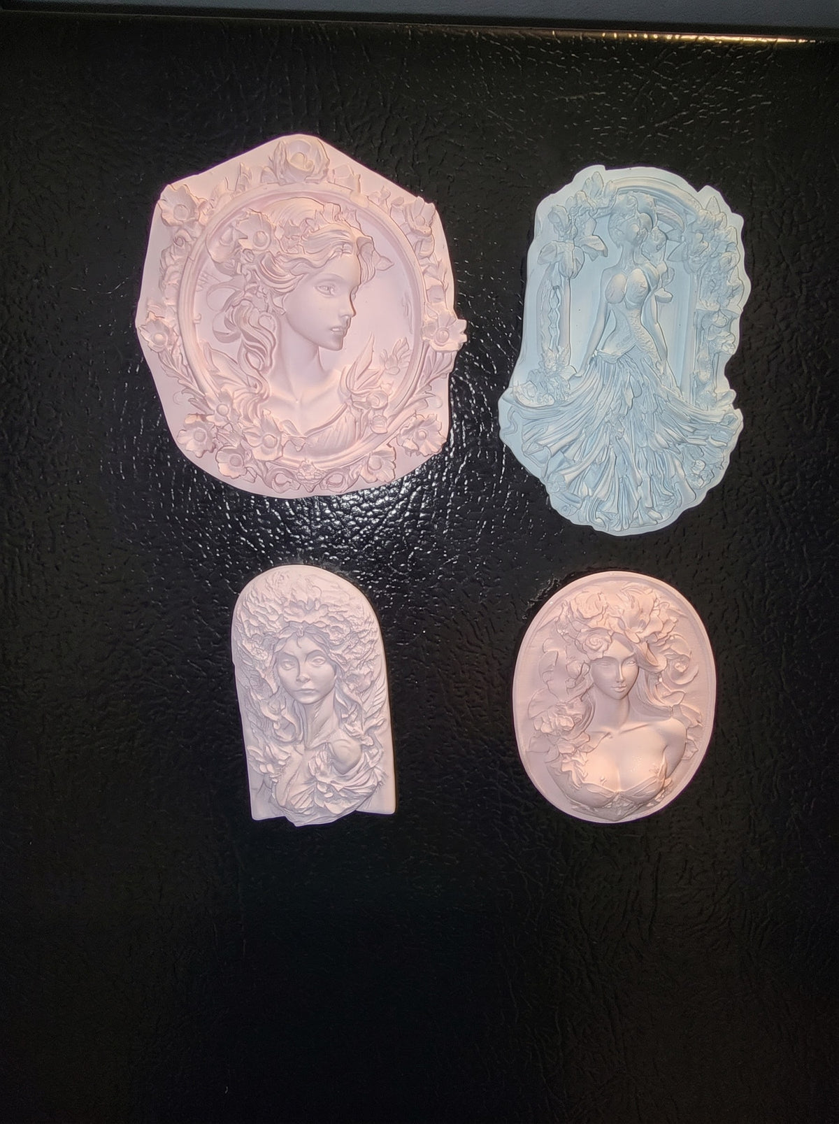 Hand-Cast Goddess Cameo Magnet | Bas-Relief Art Nouveau Wall & Fridge Art
