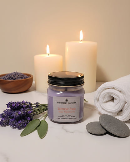 Lavender Sage Scented Candle