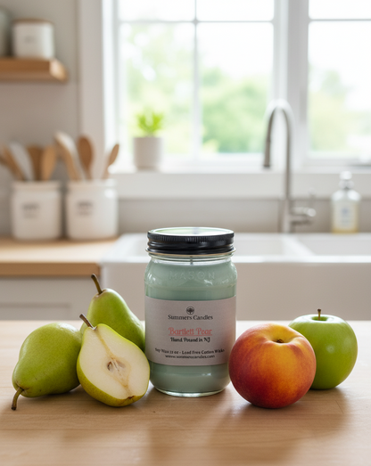 NEW SCENT! - Barlett Pear Scented Candle - Summers Candles