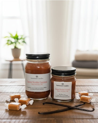 Sweet Vanilla Caramel Scented Candles