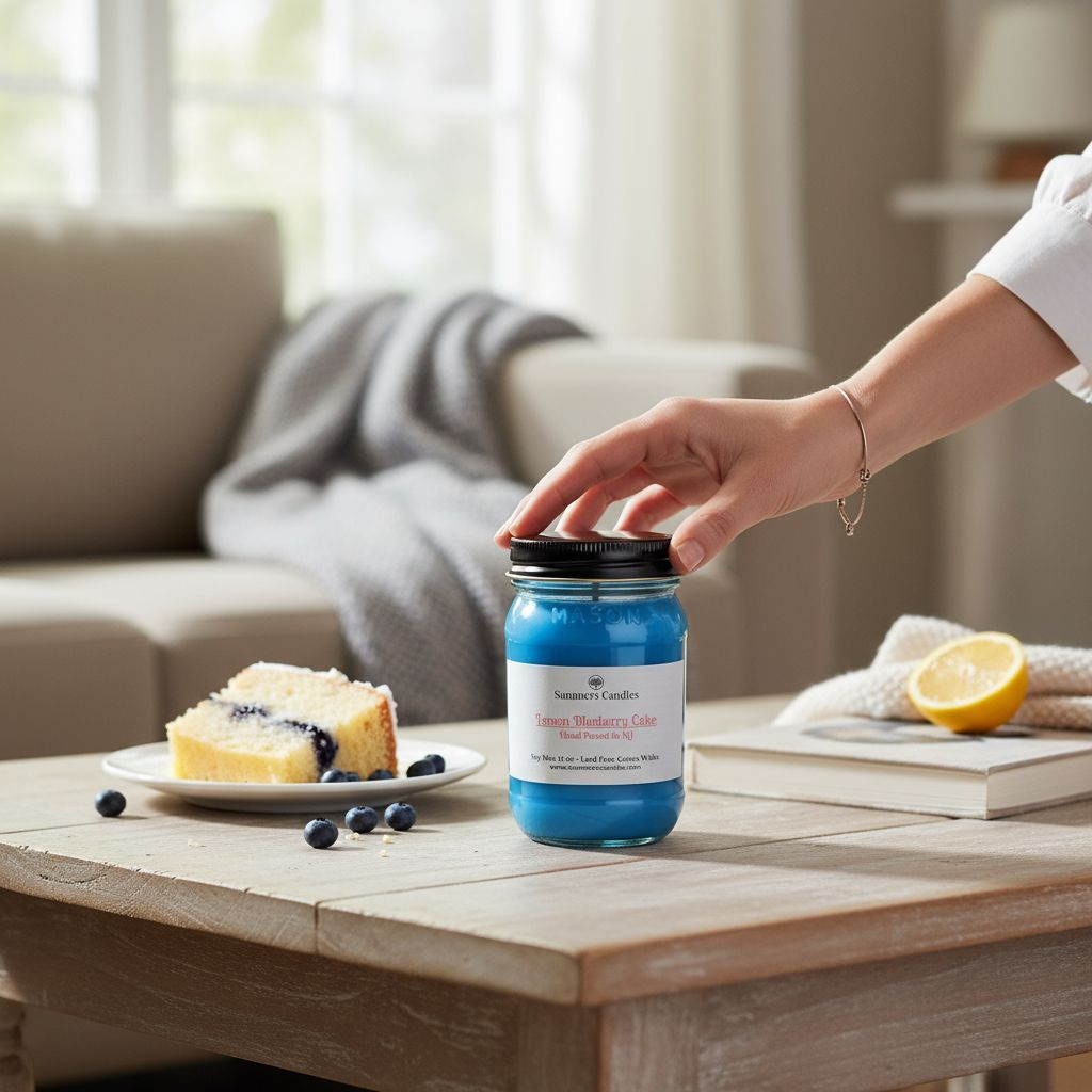 NEW SCENT! - Lemon Blueberry Cake Scented Candle