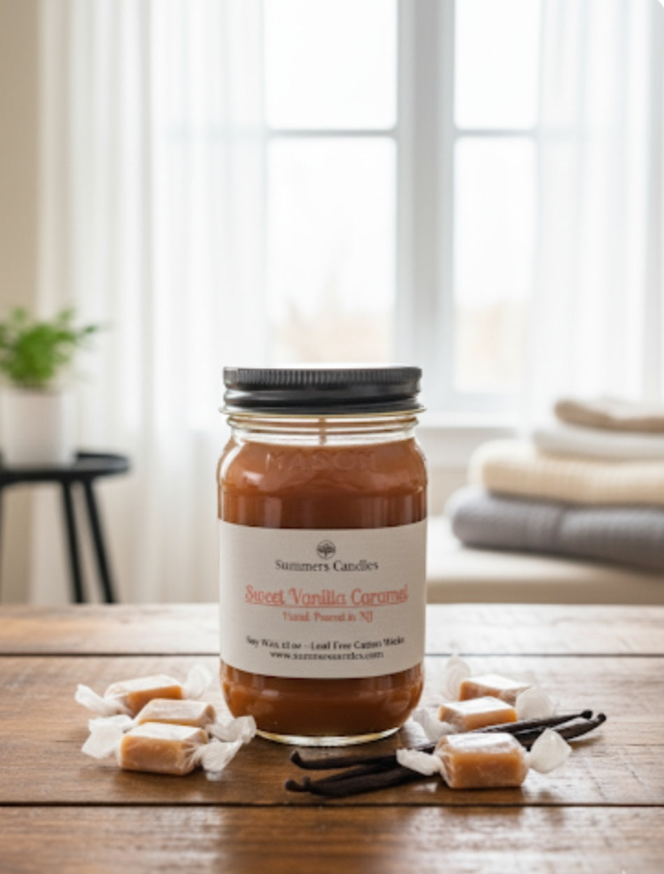 Sweet Vanilla Caramel Scented Candles