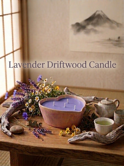 Lavender Driftwood Ceramic Heart Candle Gift Box