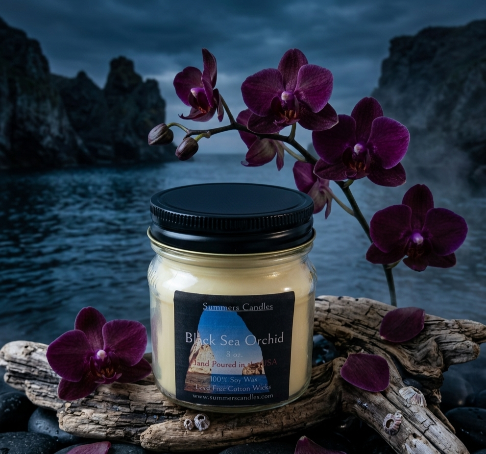 Black Sea Orchid Scented Candles - Summers Candles