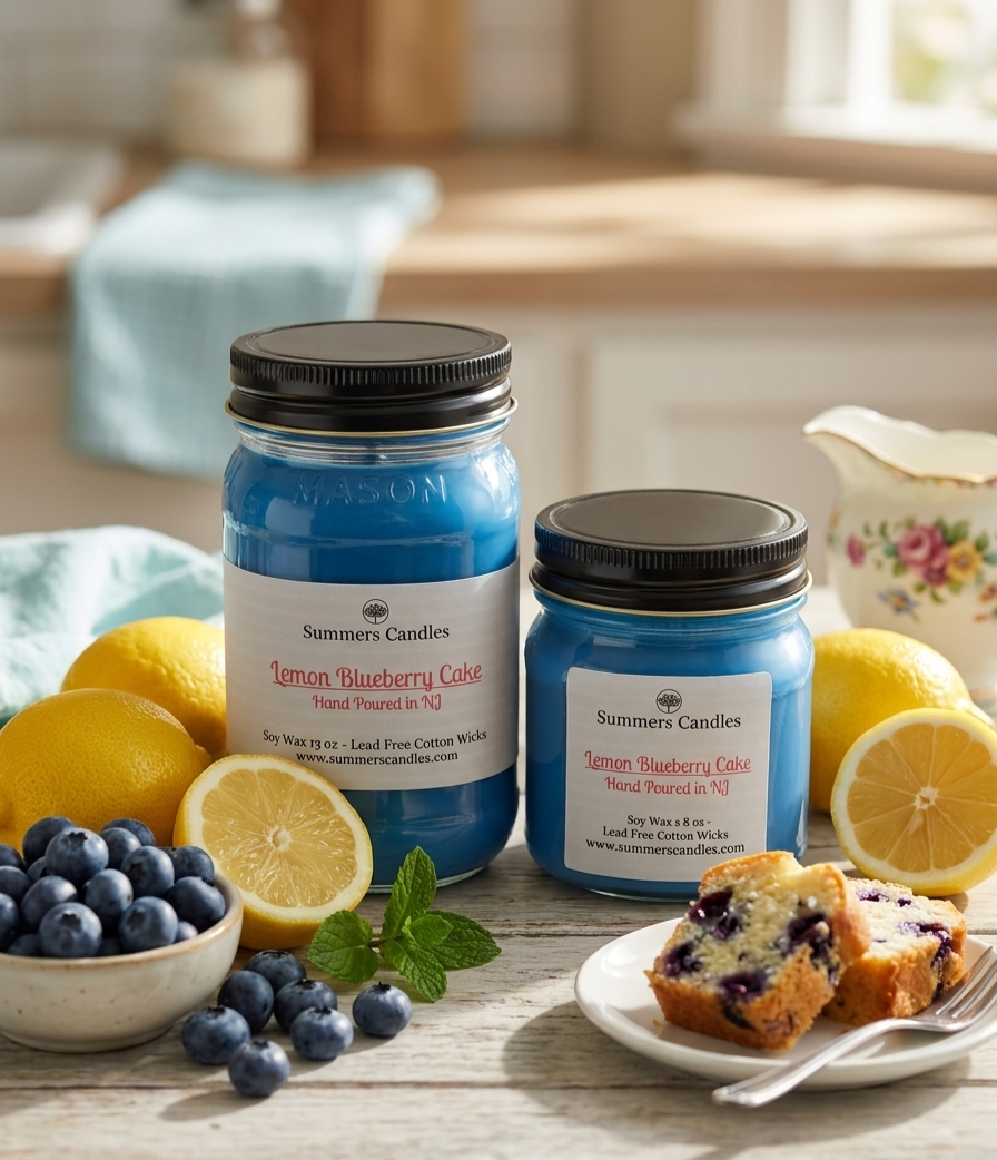 Lemon Blueberry Cake Scented Candle - Summers Candles