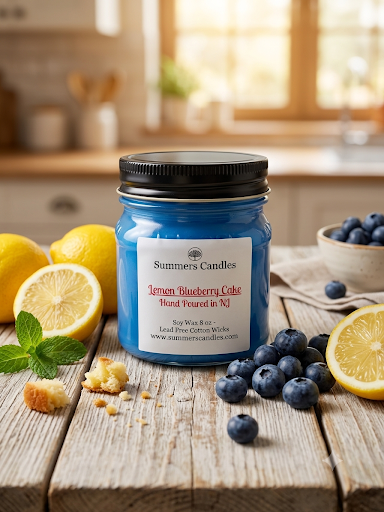 Lemon Blueberry Cake Scented Candle - Summers Candles