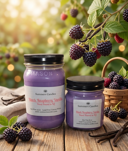 Black Raspberry Vanilla Scented Candle - Summers Candles