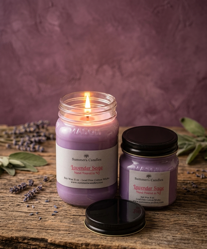 Lavender Sage Scented Candle - Summers Candles