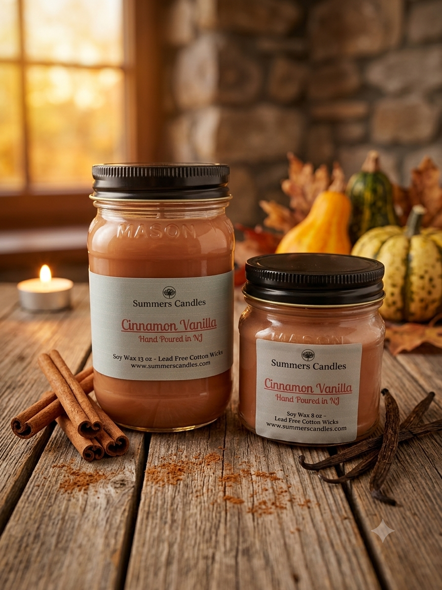 Cinnamon Vanilla Scented Candles - Summers Candles