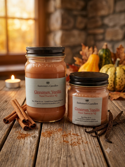 Cinnamon Vanilla Scented Candles - Summers Candles