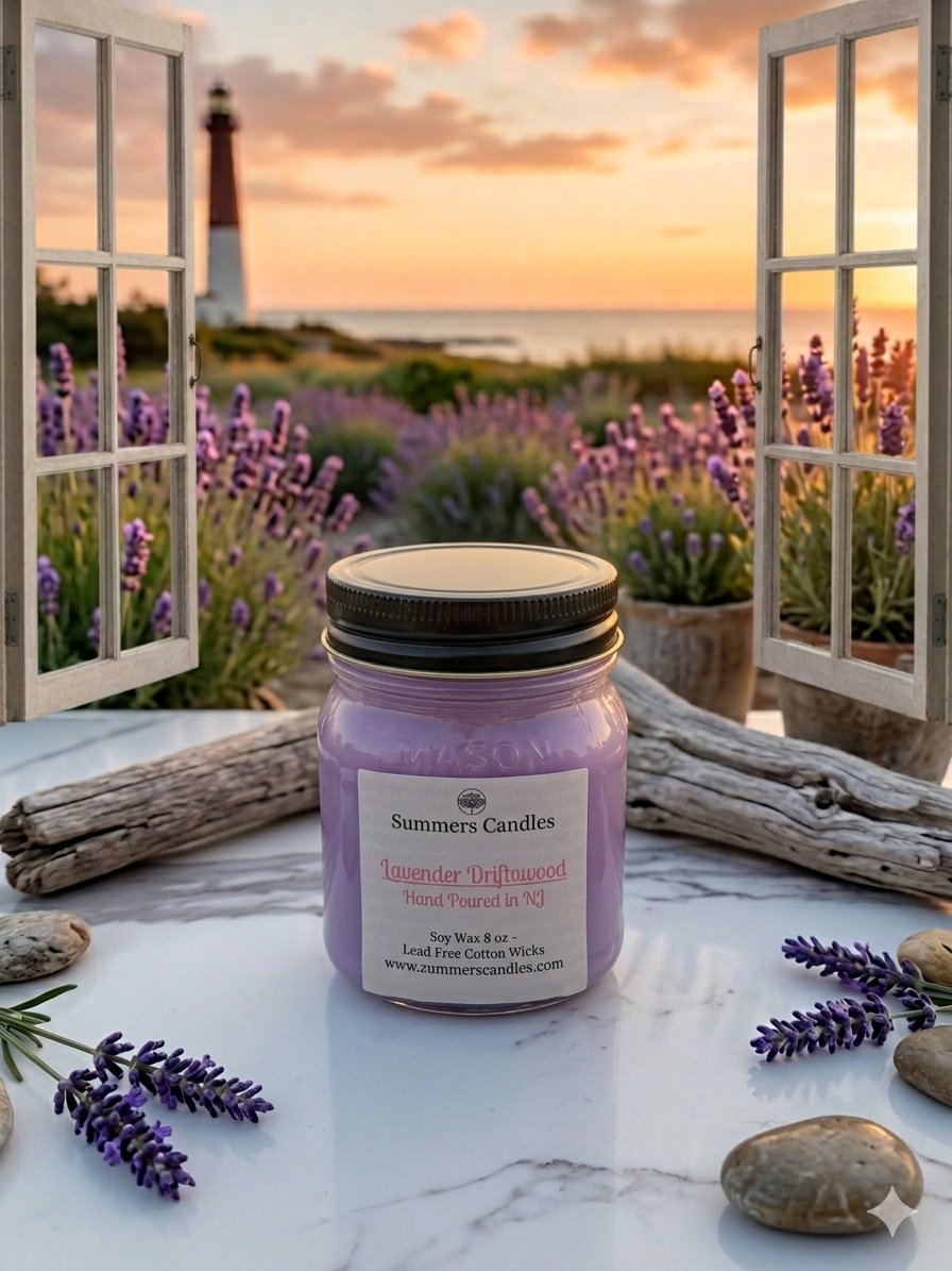 Lavender Driftwood Scented Candle - Summers Candles