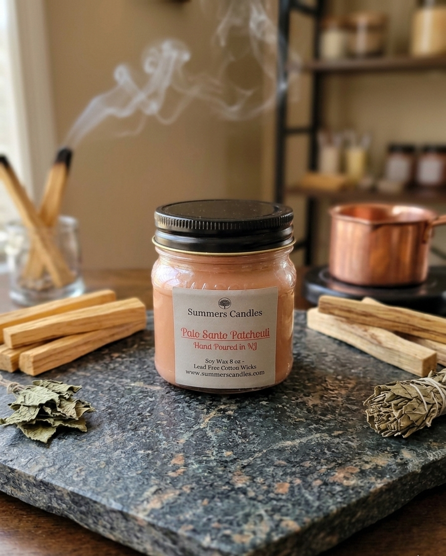 Palo Santo Patchouli Scented Candle- Summers Candles
