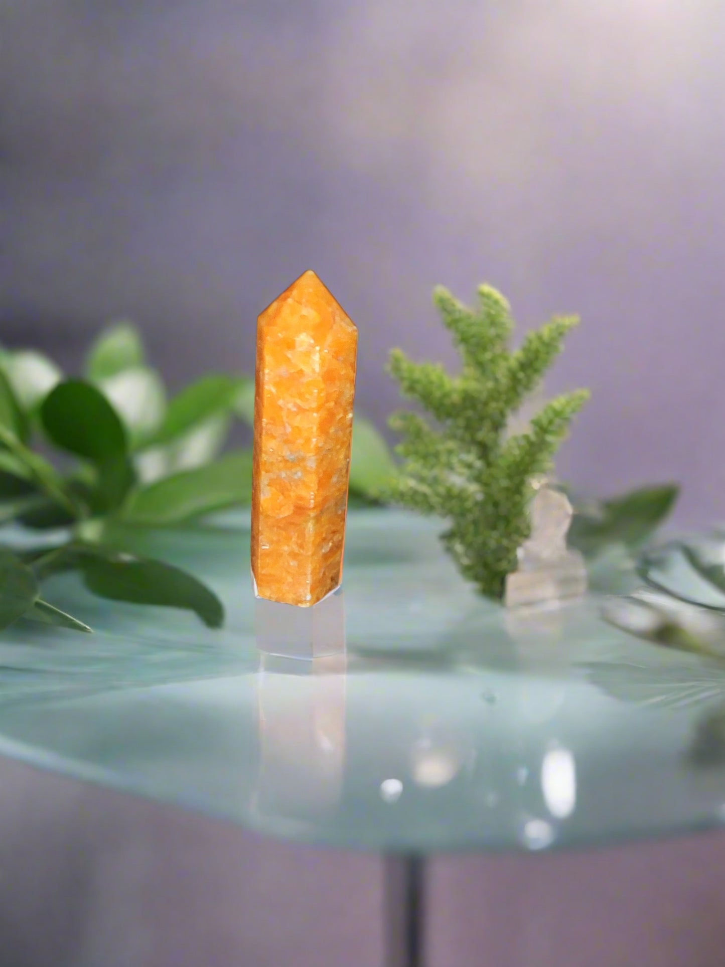 Sunstone Calcite Crystal Tower- Summers Candles 