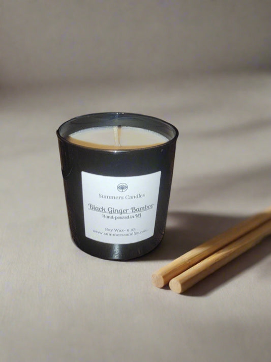 black ginger bamboo scented candles