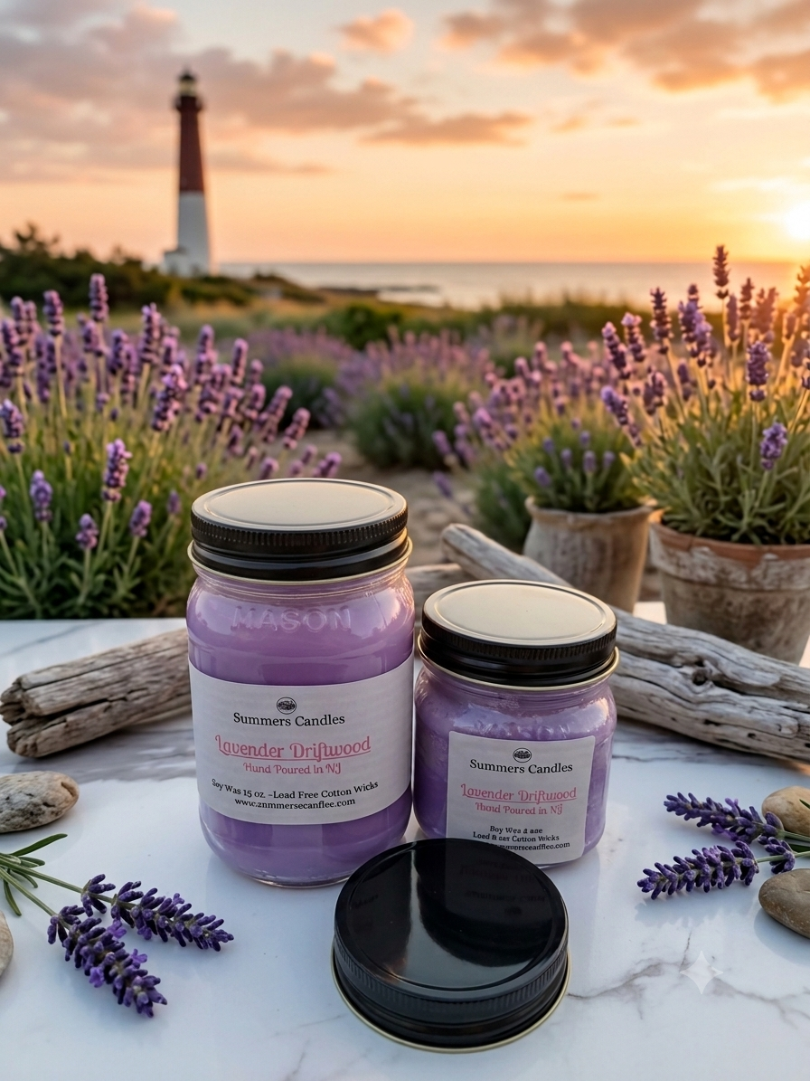 Lavender Driftwood Scented Candle - Summers Candles