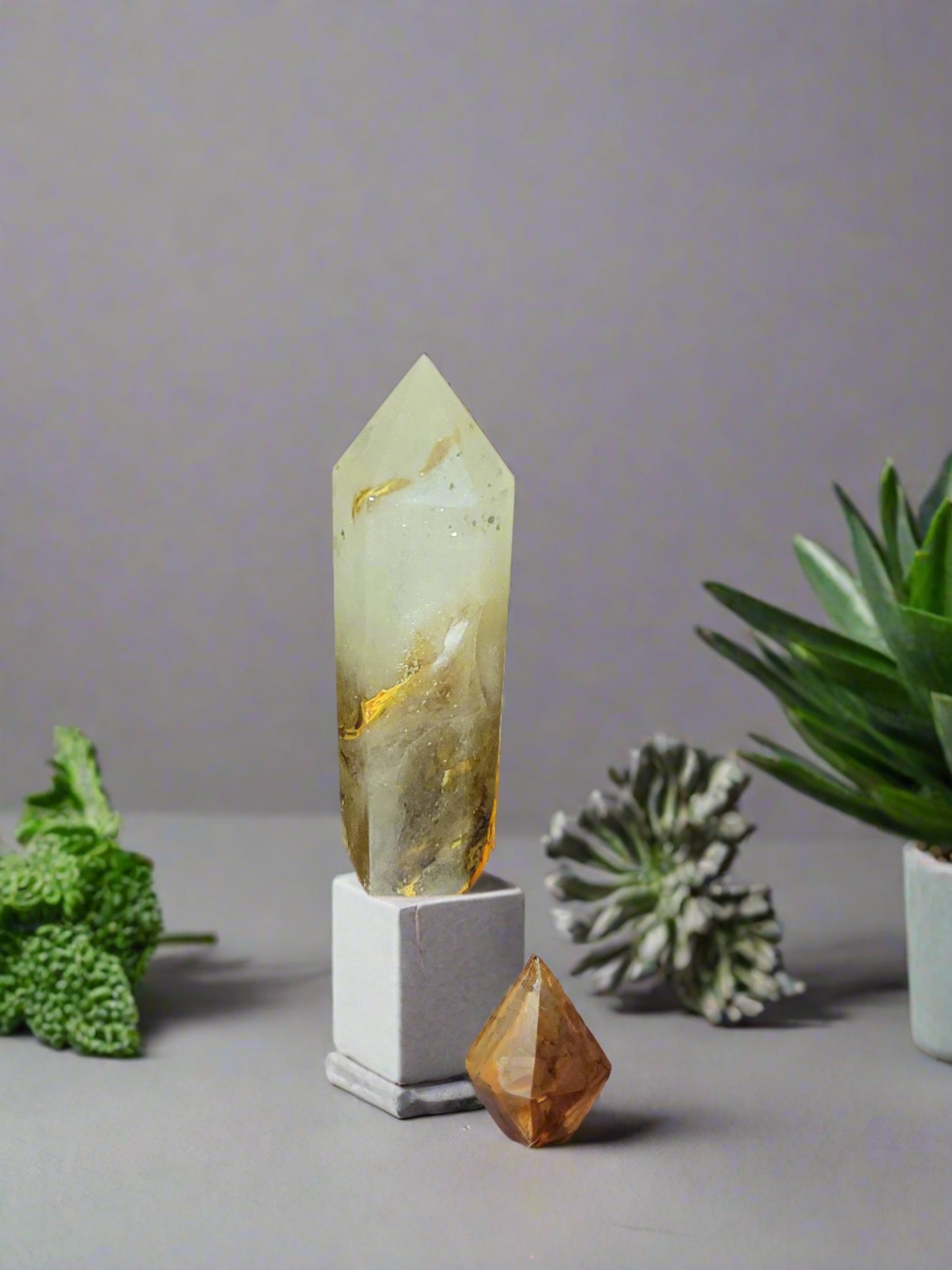 Smokey Citrine Crystal Tower  - Summers Candles 