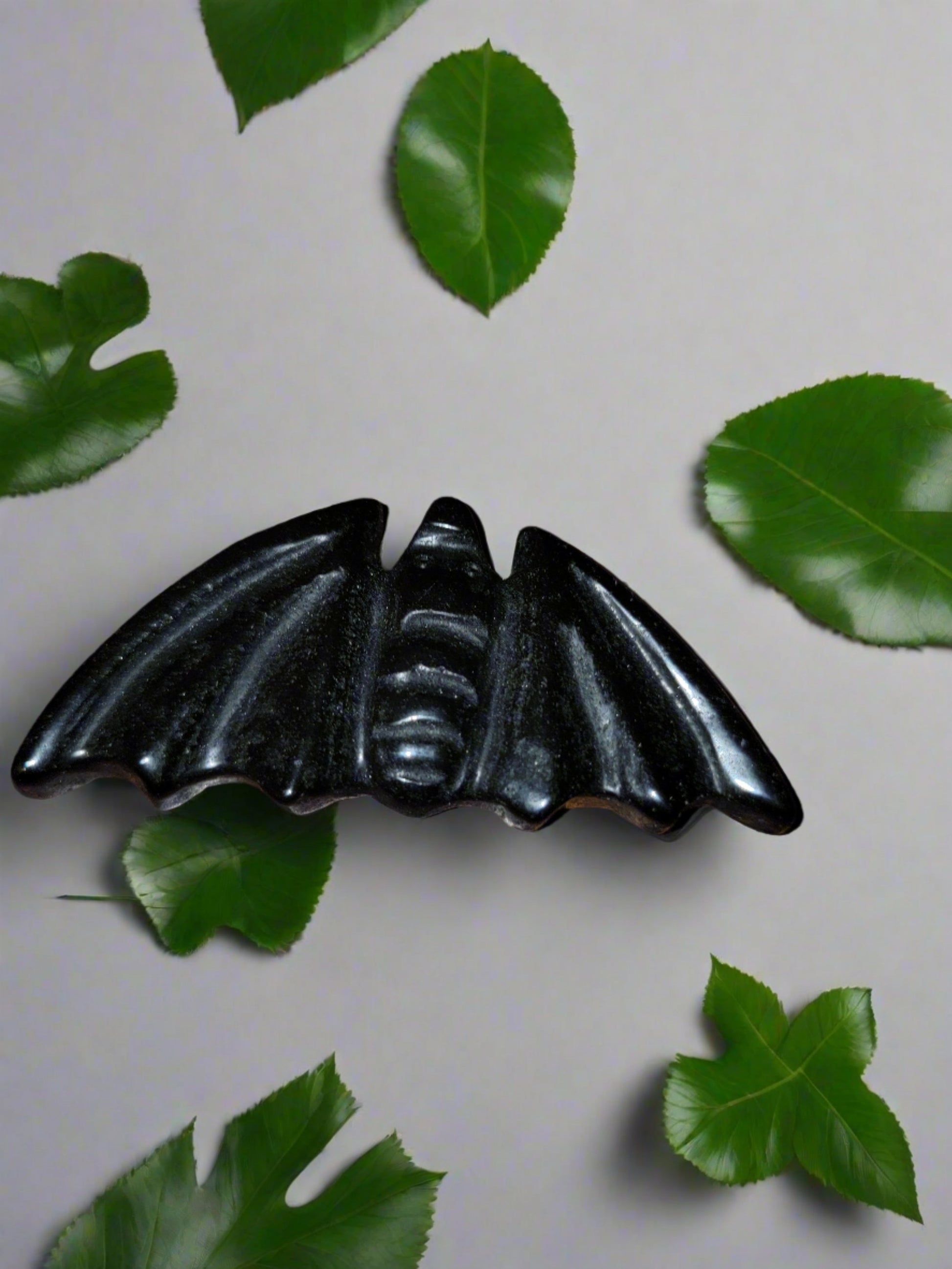 Black Obsidian Crystal Bat- Summers Candles