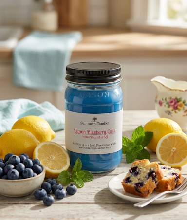 Lemon Blueberry Cake Scented Candle - Summers Candles