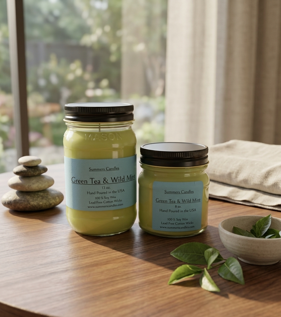 Green Tea and Wild Mint Scented Candle