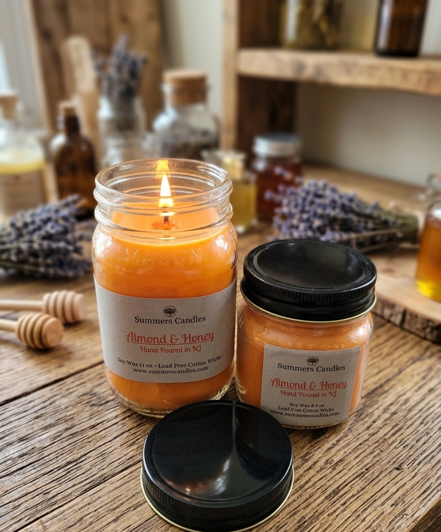 Almond & Honey Scented Candle - Summers Candles