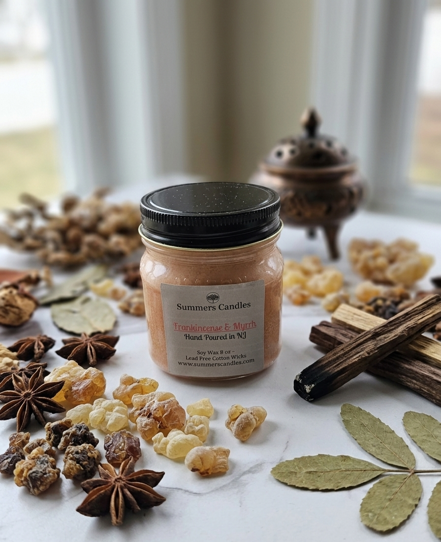 Frankincense & Myrrh Scented Candle - Summers Candles