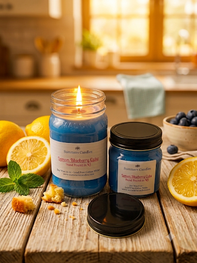 Lemon Blueberry Cake Scented Candle - Summers Candles