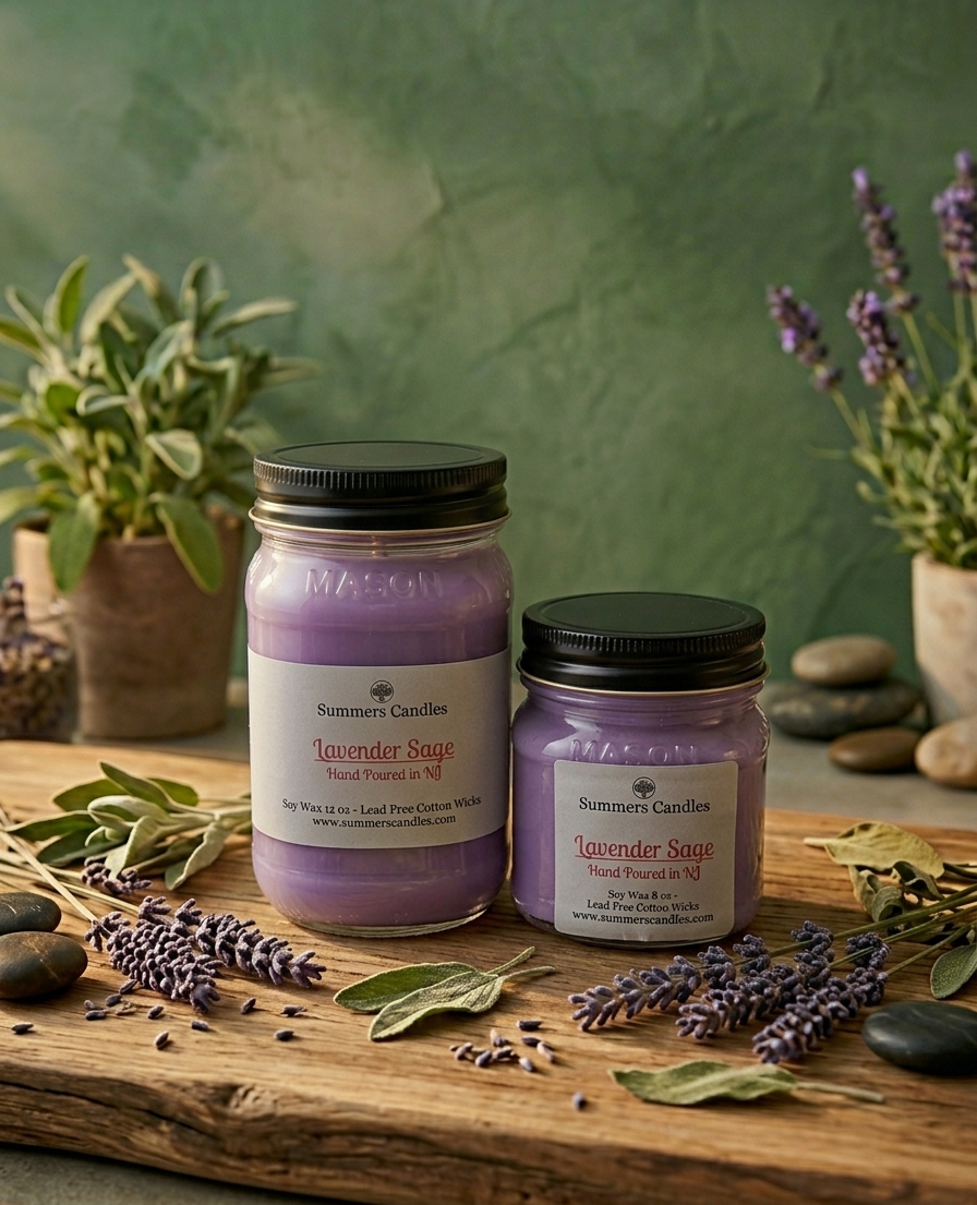 Lavender Sage Scented Candle - Summers Candles