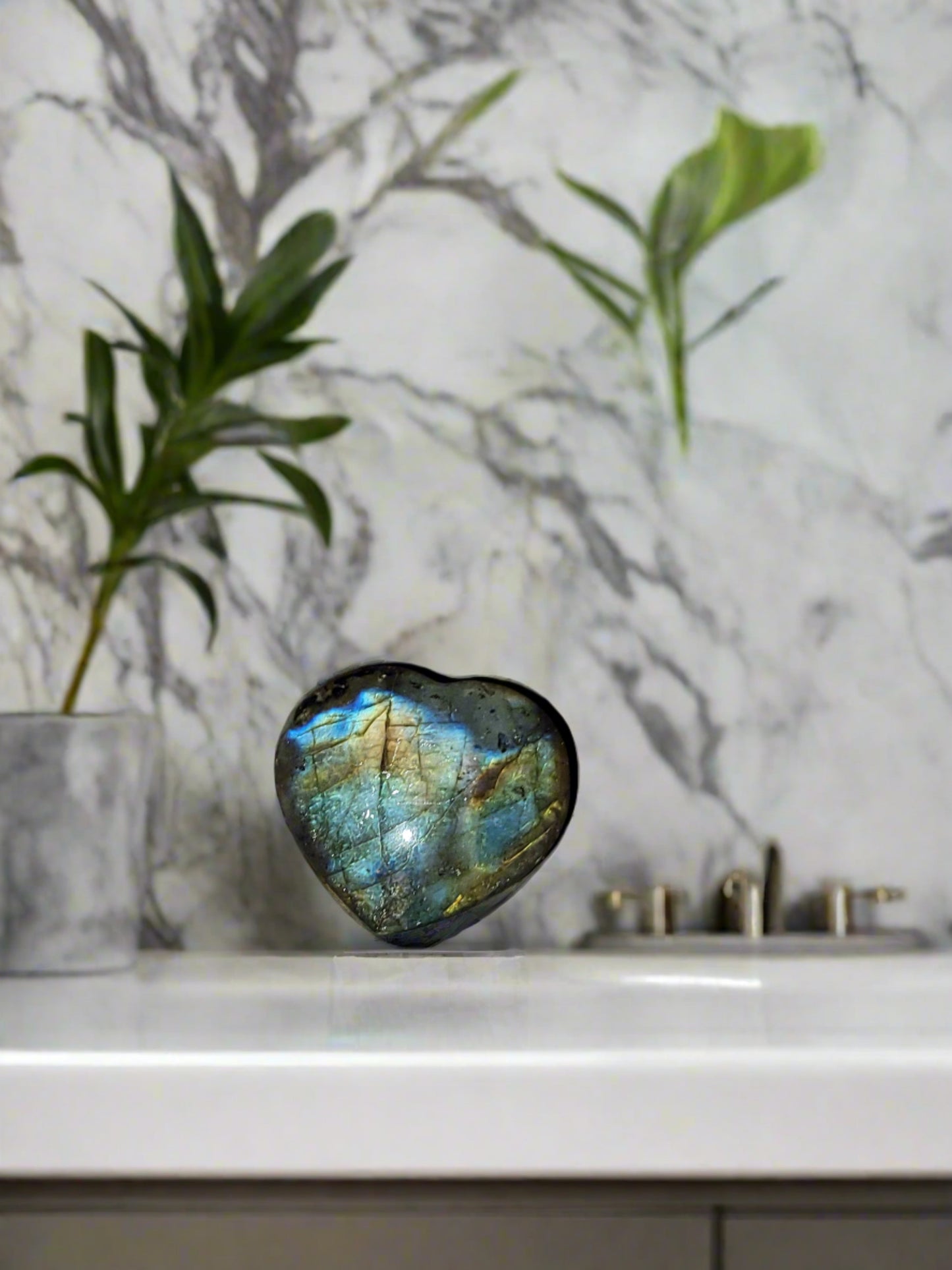 Labradorite Crystal Heart- Summers Candles