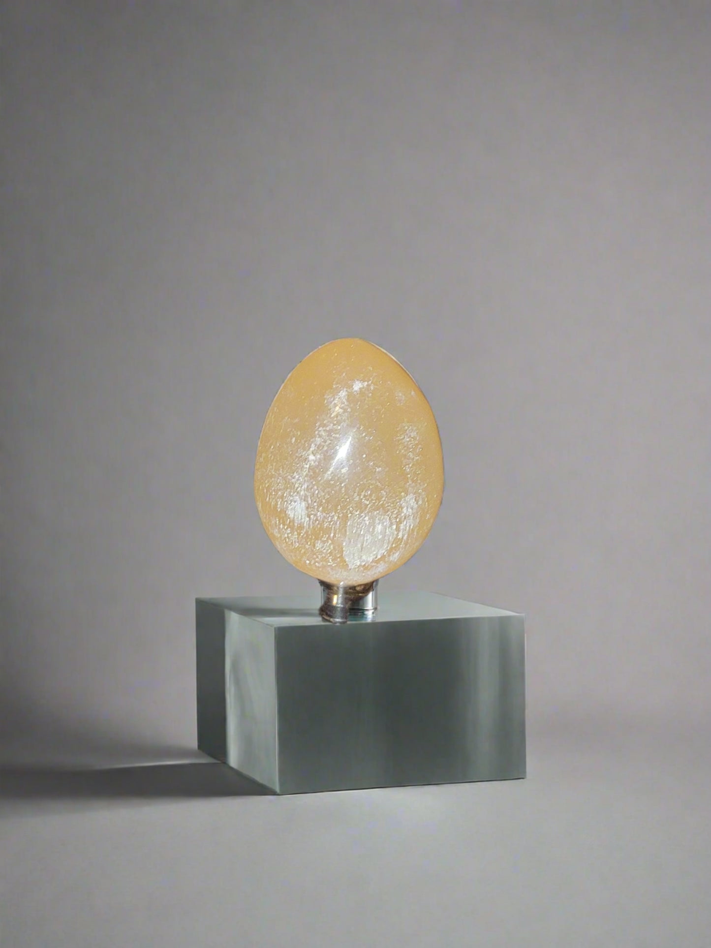 Peach Satin Spar Egg Shaped Crystal- Summers Candles