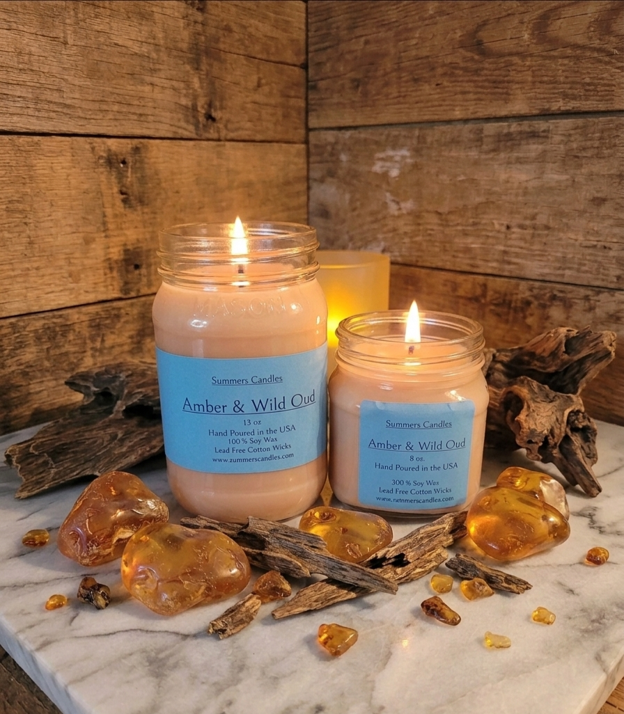 Amber & Wild Oud Scented Candle