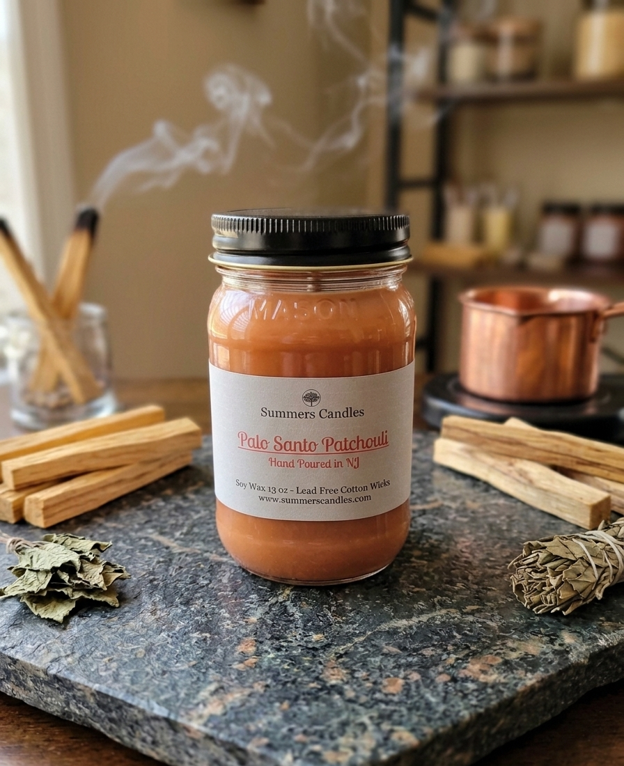 Palo Santo Patchouli Scented Candle- Summers Candles