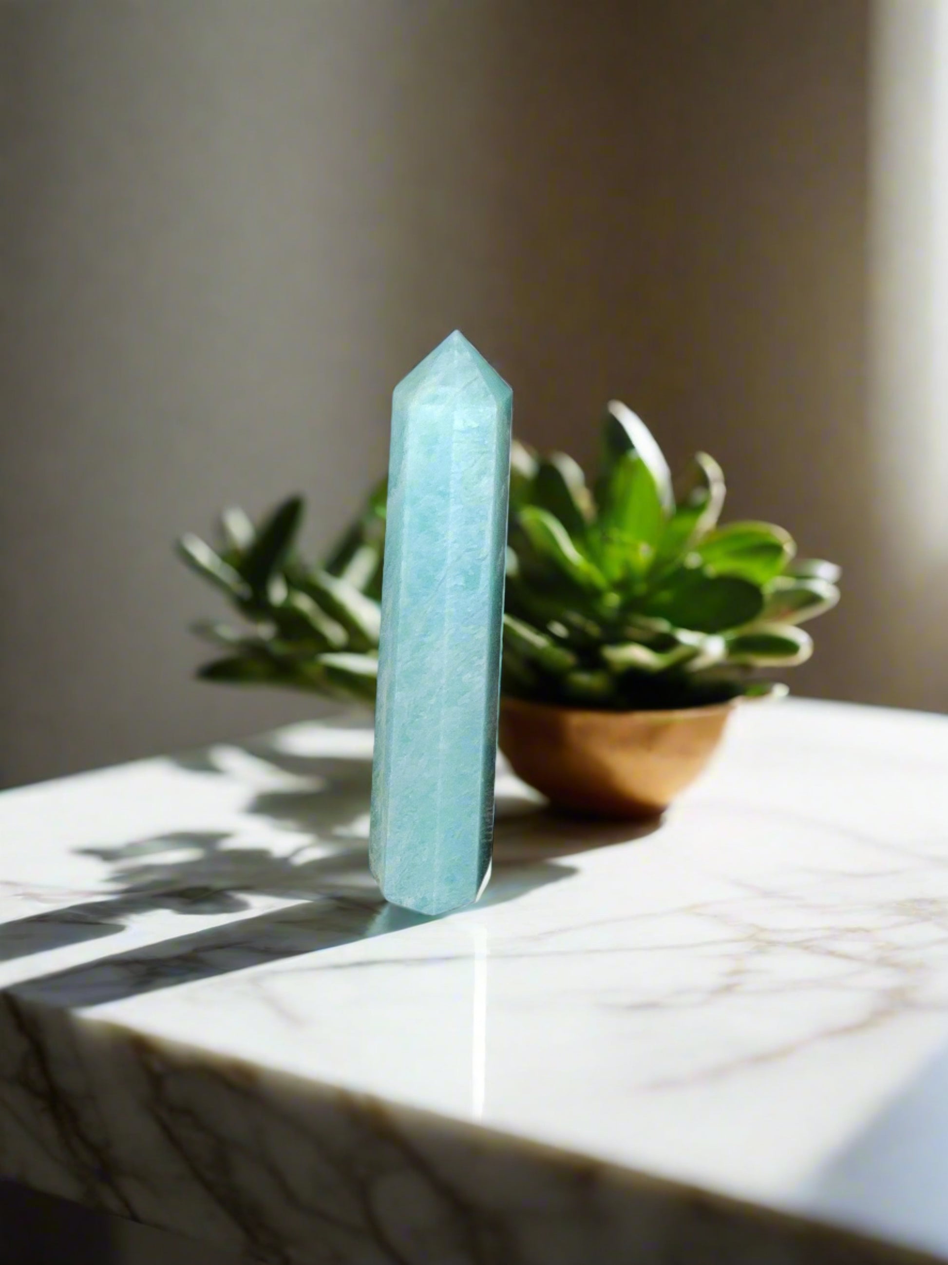 Amazonite Crystal Tower  - Summers Candles 