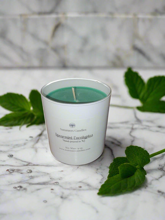 spearmint eucalyptus scented candles