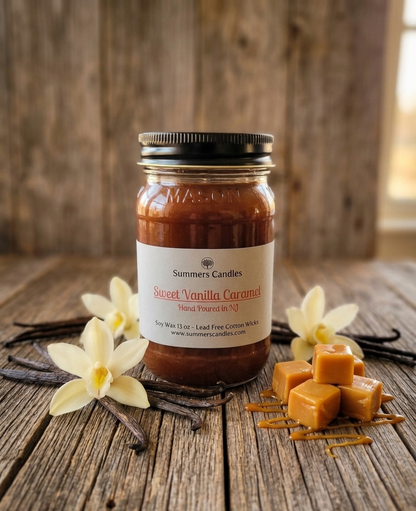 Sweet Vanilla Caramel Scented Candles - Summers Candles