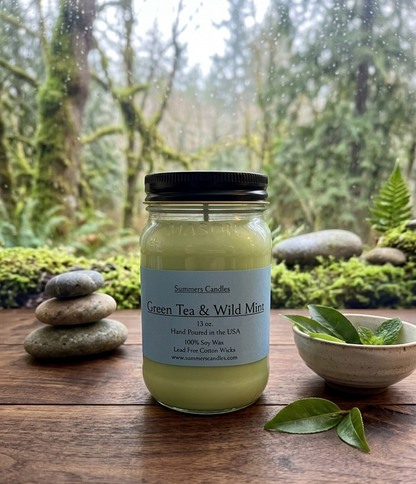 Green Tea and Wild Mint Scented Candle