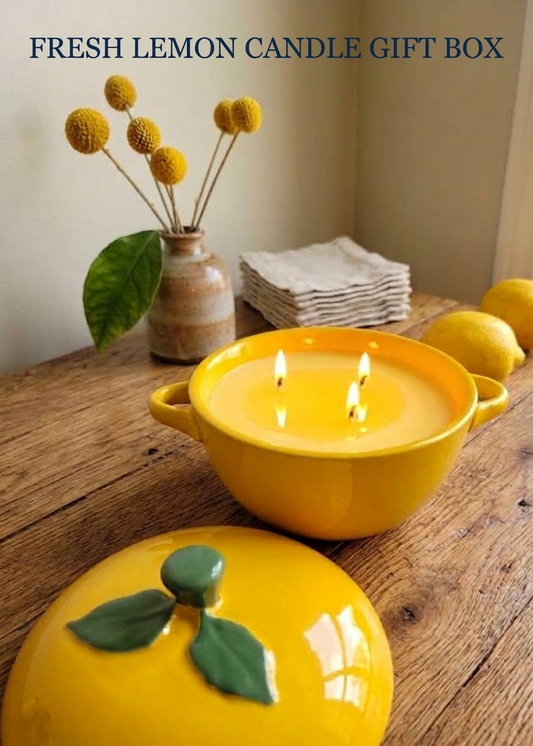 Fresh Lemon Scented Candle Gift Box - Summers Candles