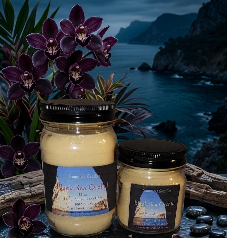 Black Sea Orchid Scented Candles - Summers Candles